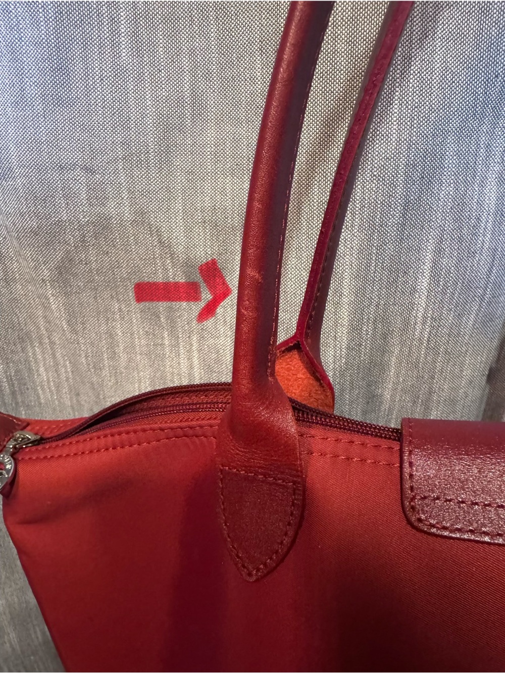 Longchamp Large Neo Le Pliage in Red - Picture 14 of 15